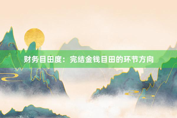 财务目田度：完结金钱目田的环节方向